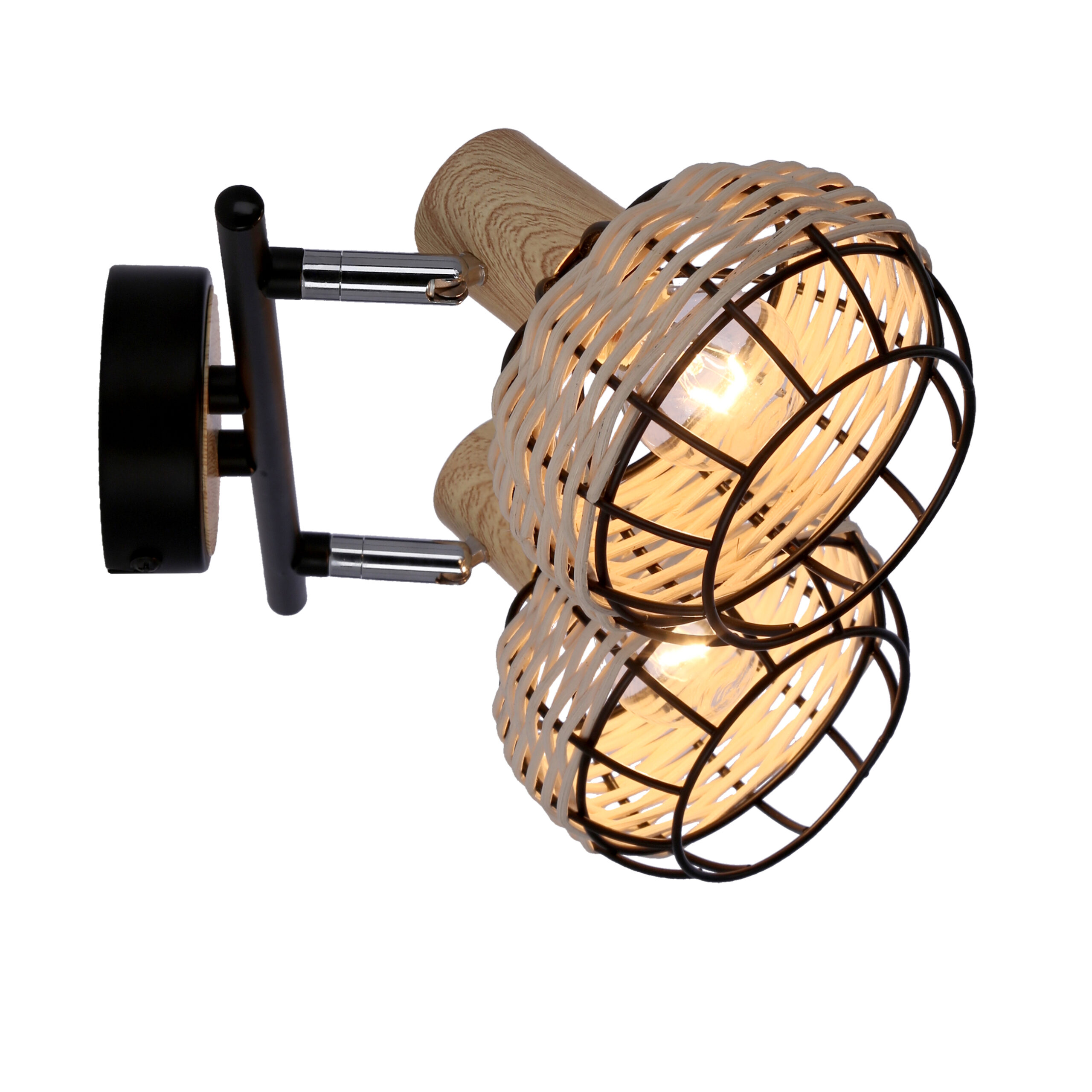 Tajga lampa sufitowa listwa czarny+drewniany 2x40w e14 klosz czarny+drewniany - obrazek 9