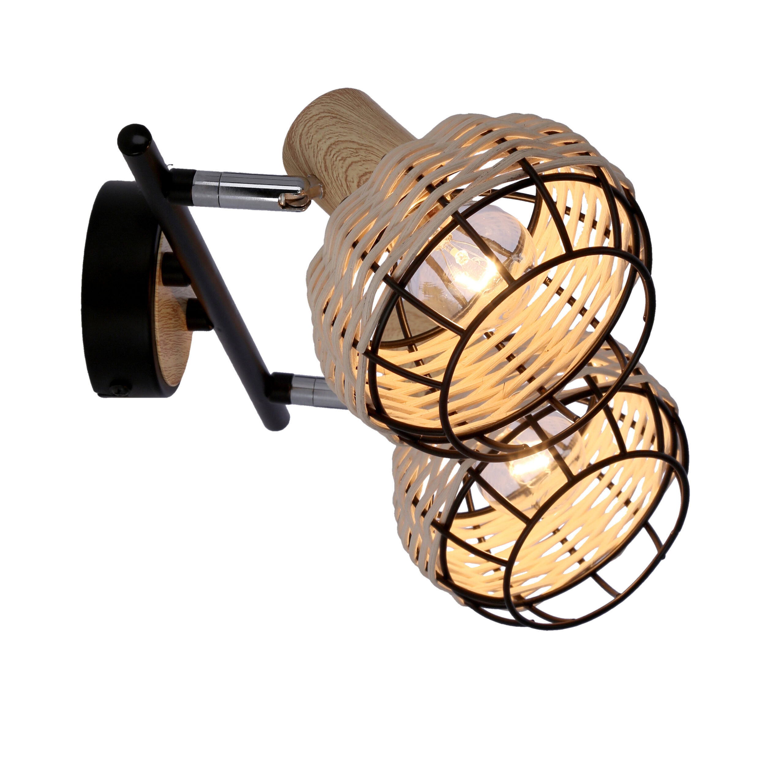 Tajga lampa sufitowa listwa czarny+drewniany 2x40w e14 klosz czarny+drewniany - obrazek 10