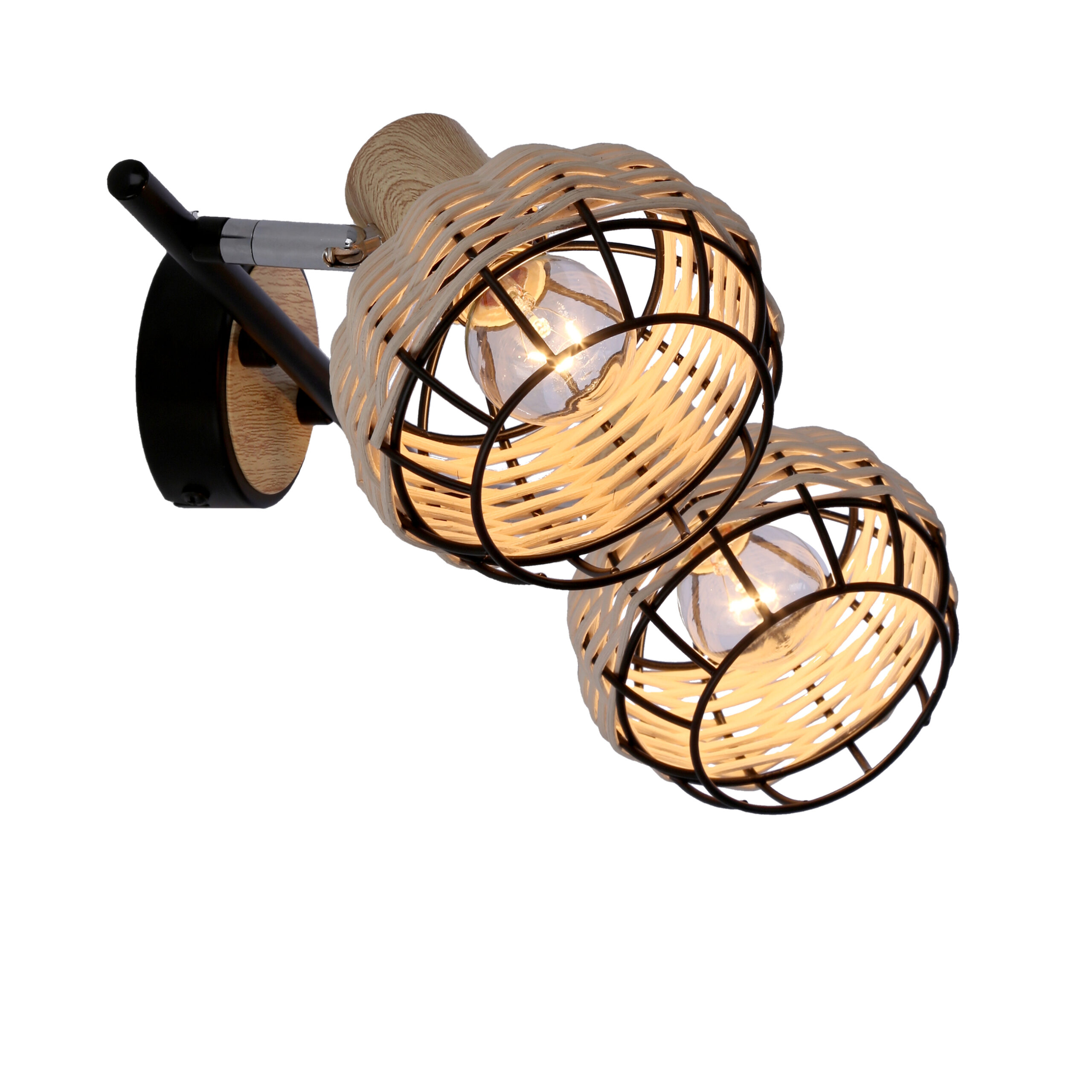 Tajga lampa sufitowa listwa czarny+drewniany 2x40w e14 klosz czarny+drewniany - obrazek 11