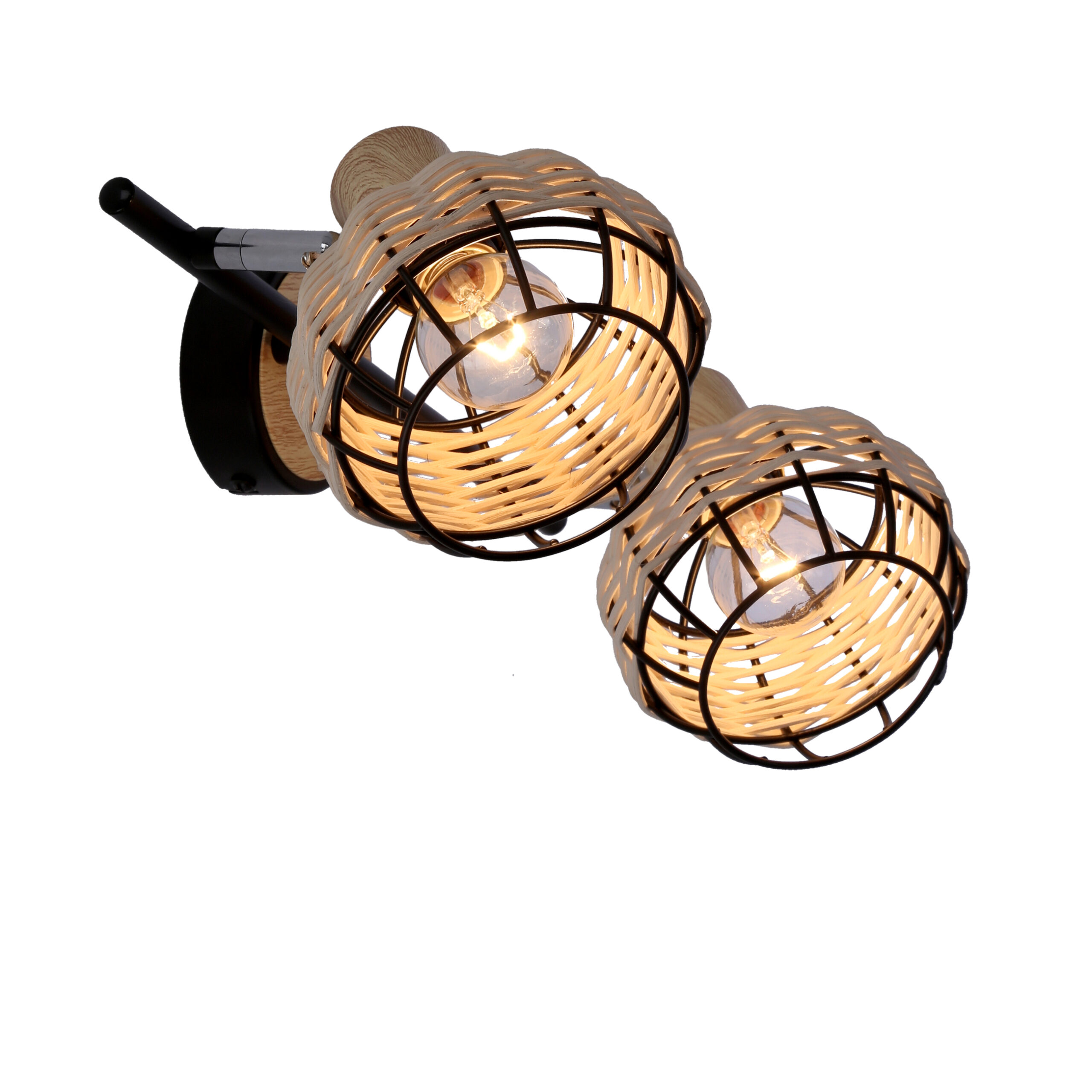 Tajga lampa sufitowa listwa czarny+drewniany 2x40w e14 klosz czarny+drewniany - obrazek 12