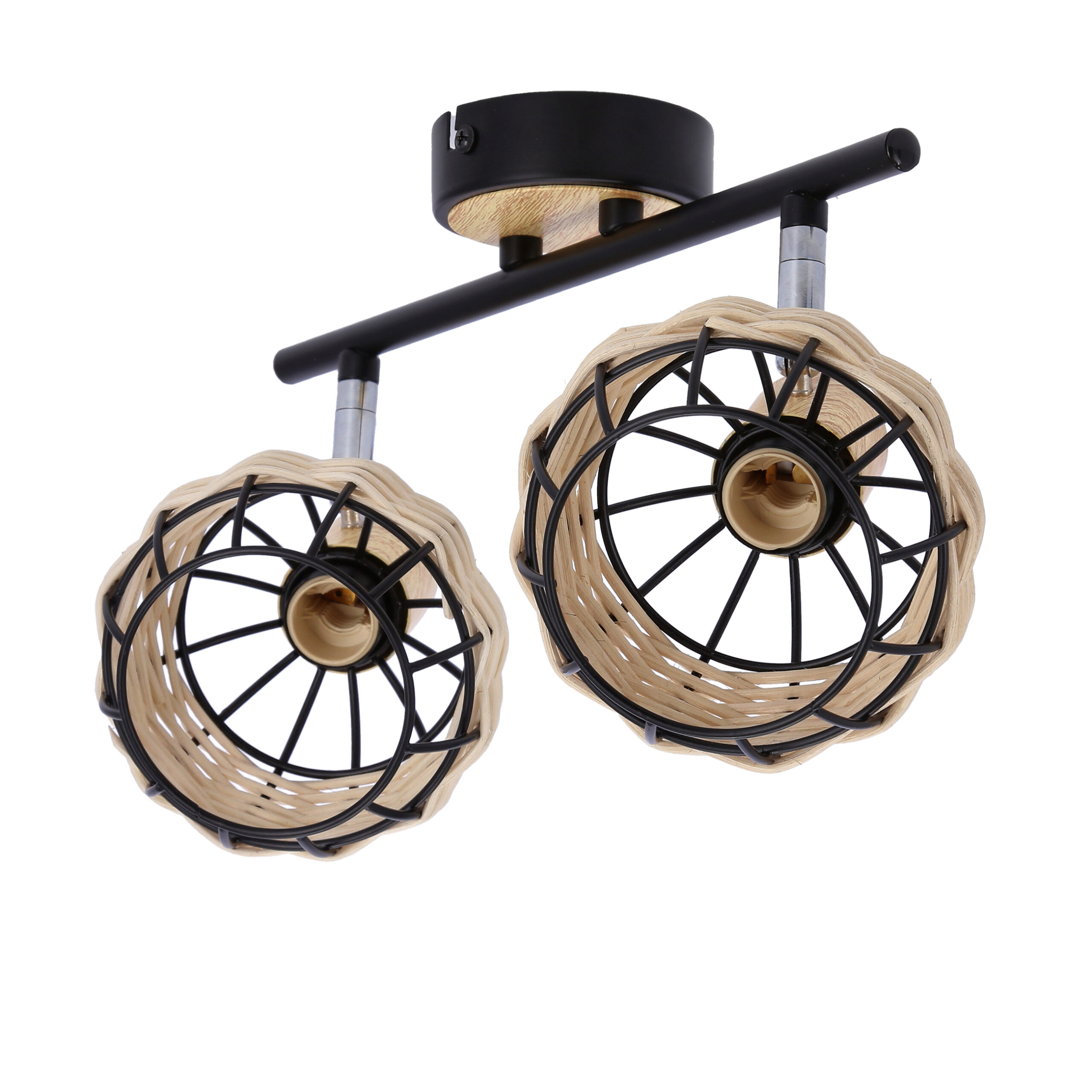 Tajga lampa sufitowa listwa czarny+drewniany 2x40w e14 klosz czarny+drewniany - obrazek 13
