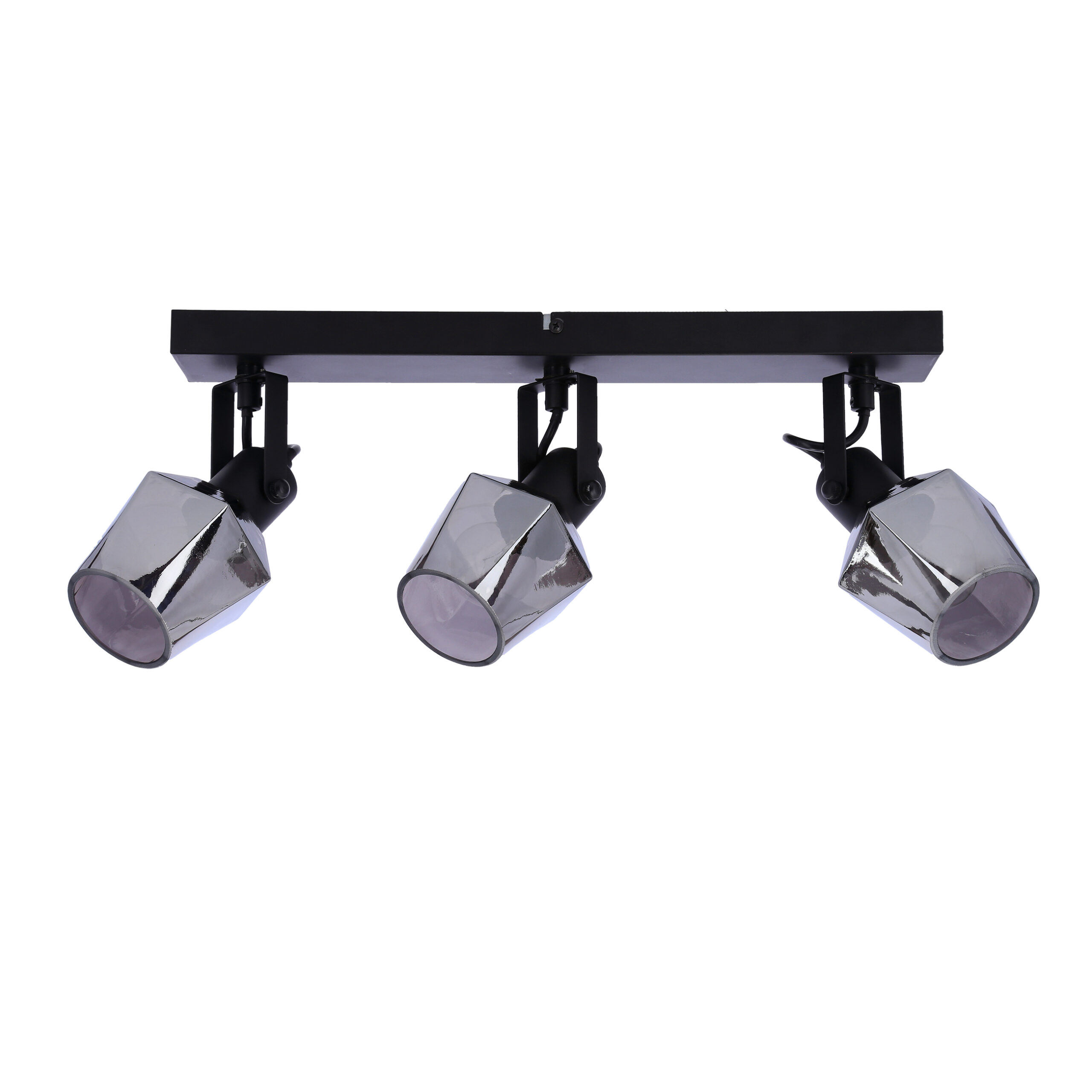 Randi lampa sufitowa listwa czarny matowy 3x15w e14 klosz dymiony - obrazek 3