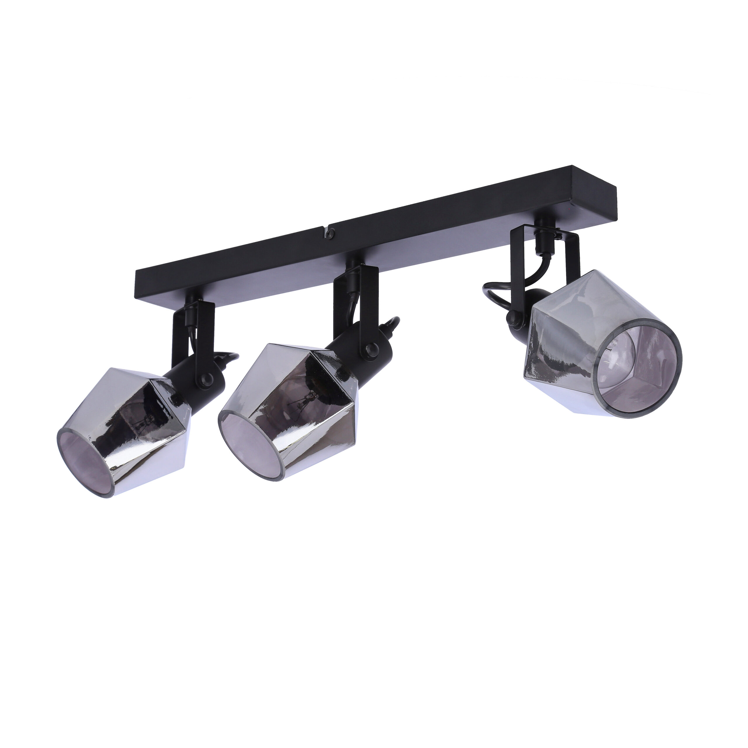 Randi lampa sufitowa listwa czarny matowy 3x15w e14 klosz dymiony - obrazek 5