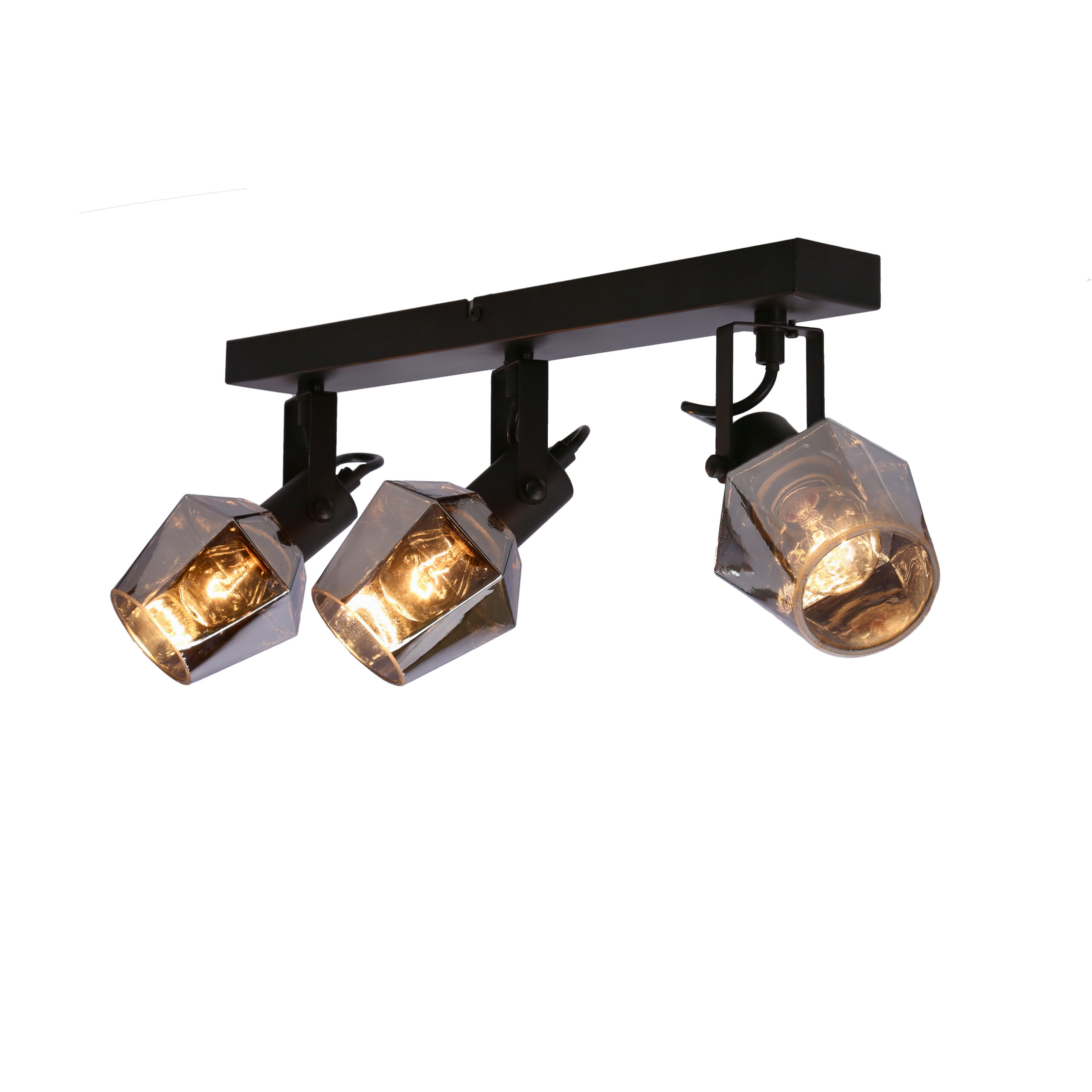 Randi lampa sufitowa listwa czarny matowy 3x15w e14 klosz dymiony - obrazek 6