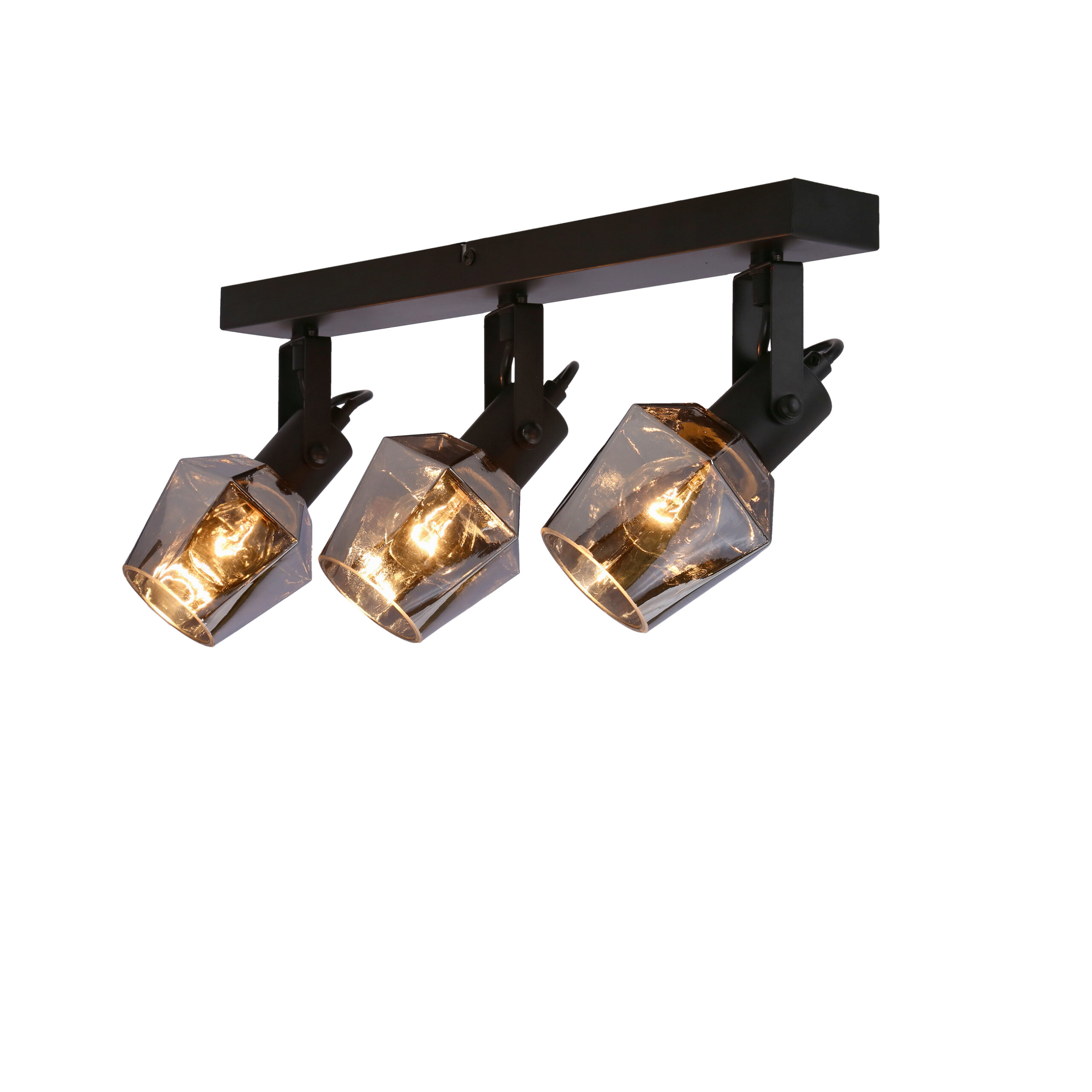 Randi lampa sufitowa listwa czarny matowy 3x15w e14 klosz dymiony - obrazek 7