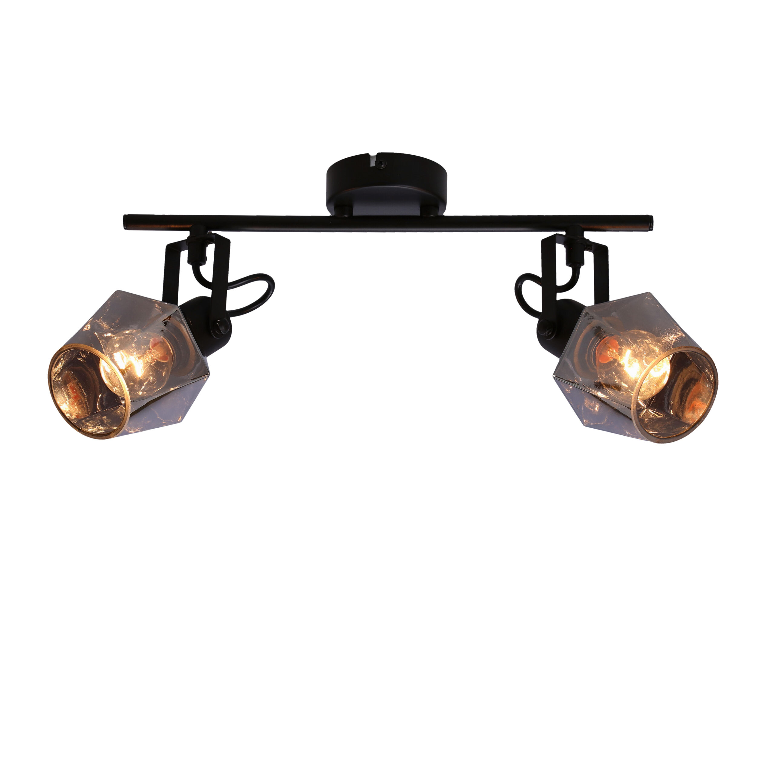 Randi lampa sufitowa listwa czarny matowy 2x15w e14 klosz dymiony - obrazek 4