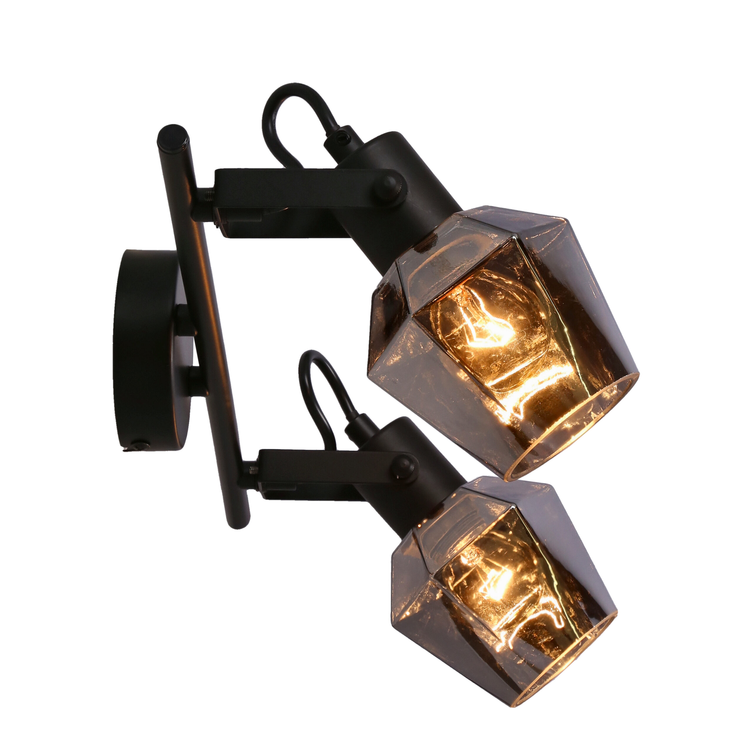 Randi lampa sufitowa listwa czarny matowy 2x15w e14 klosz dymiony - obrazek 8