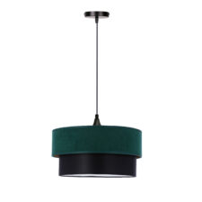 Solanto lampa wisząca czarny 1x60 e27 abażur duo 35+30 but.zieleńzłoto +czarny