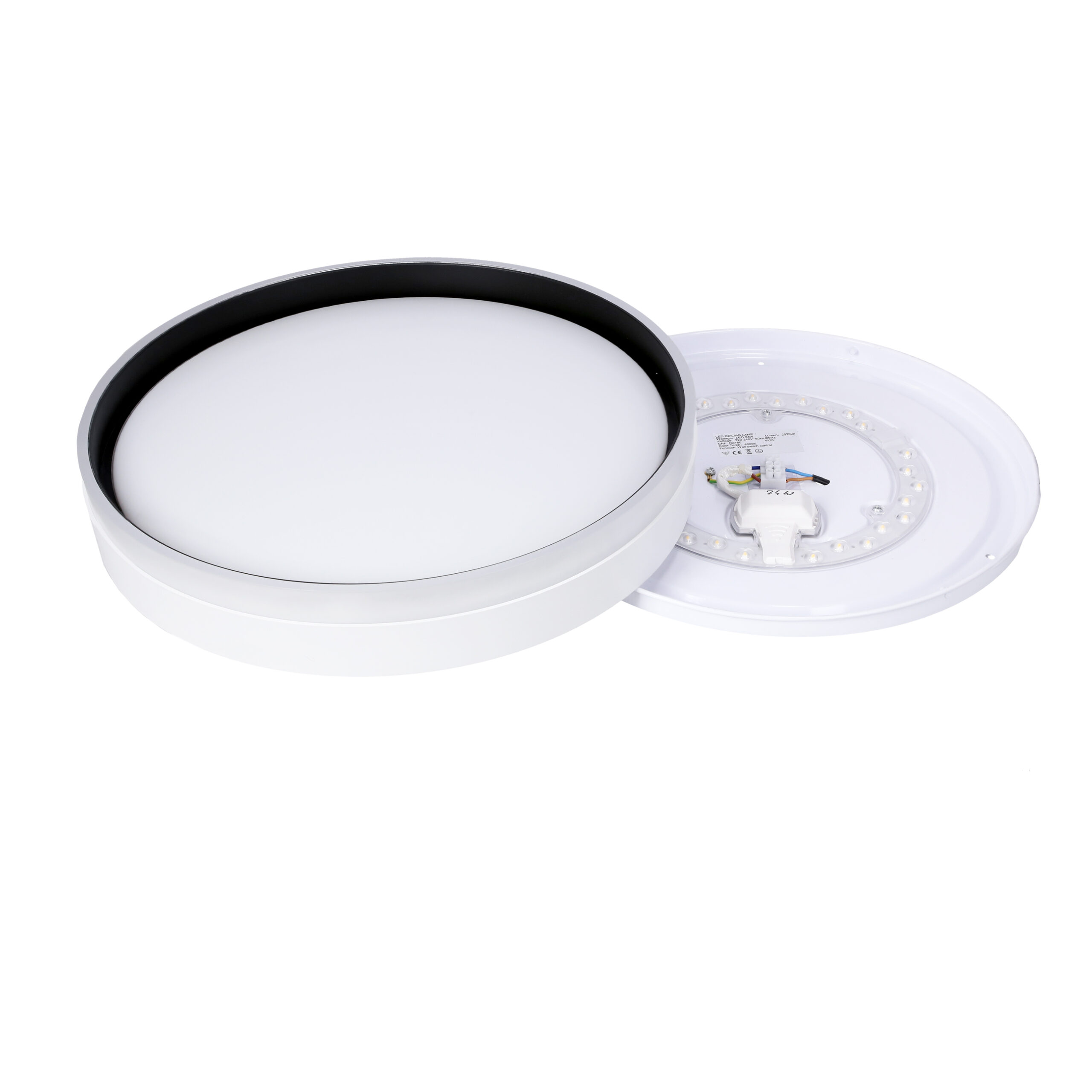 Florida lampa sufitowa plafon biały+czarny 24w led 39 cm klosz biały - obrazek 10