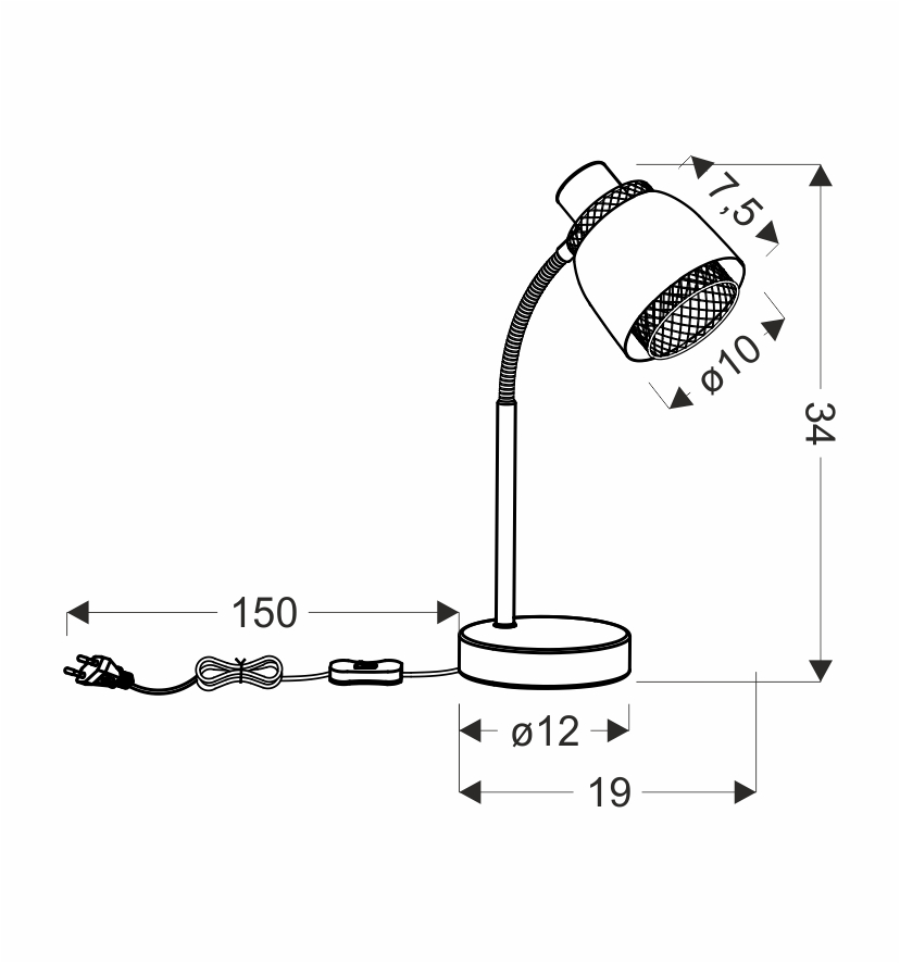 Aleksandria lampa stołowa czarny 1x40w e14 klosz czarny+złoty - obrazek 4