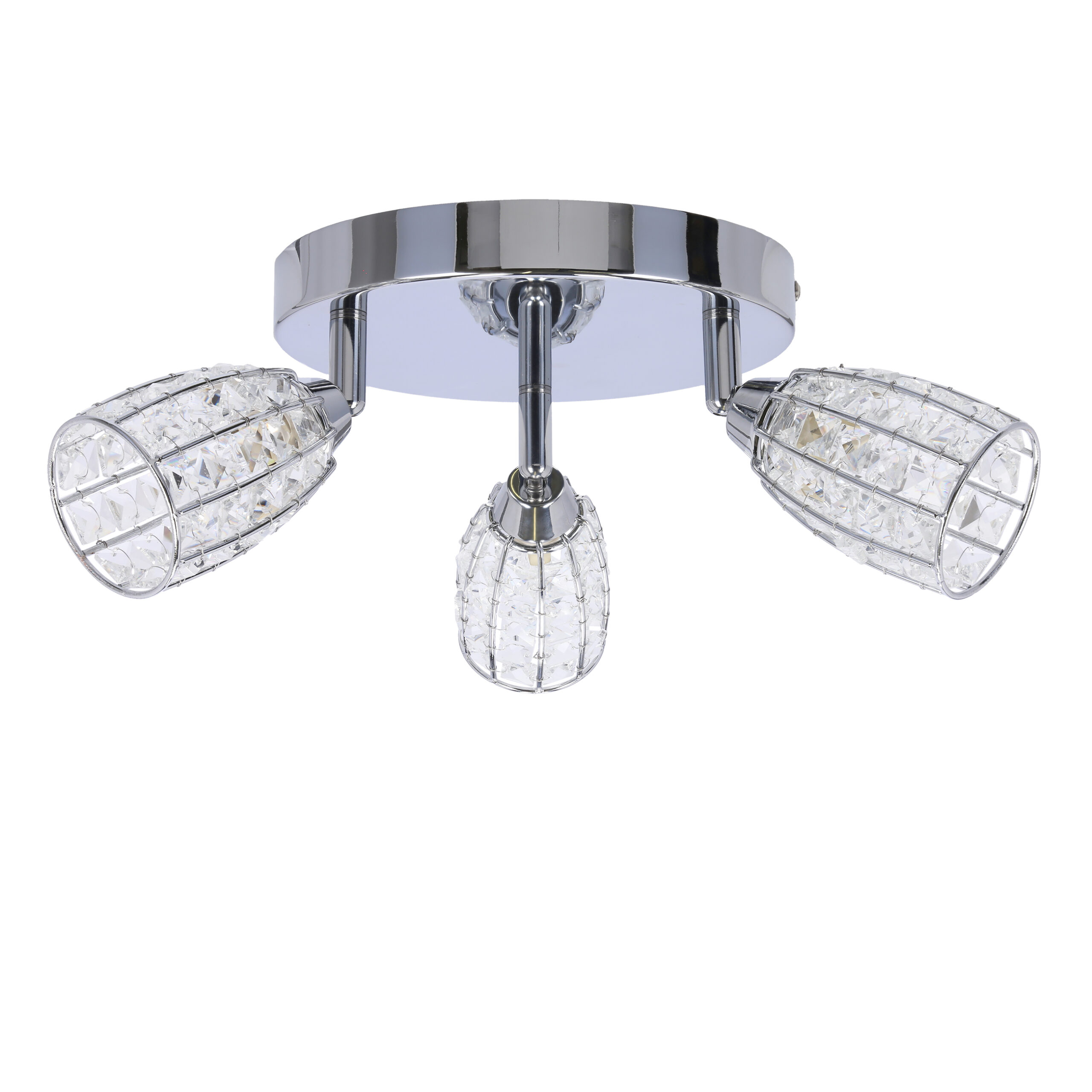 Shiba lampa sufitowa plafon chromowy 3x15w g9 klosz bezbarwny - obrazek 3