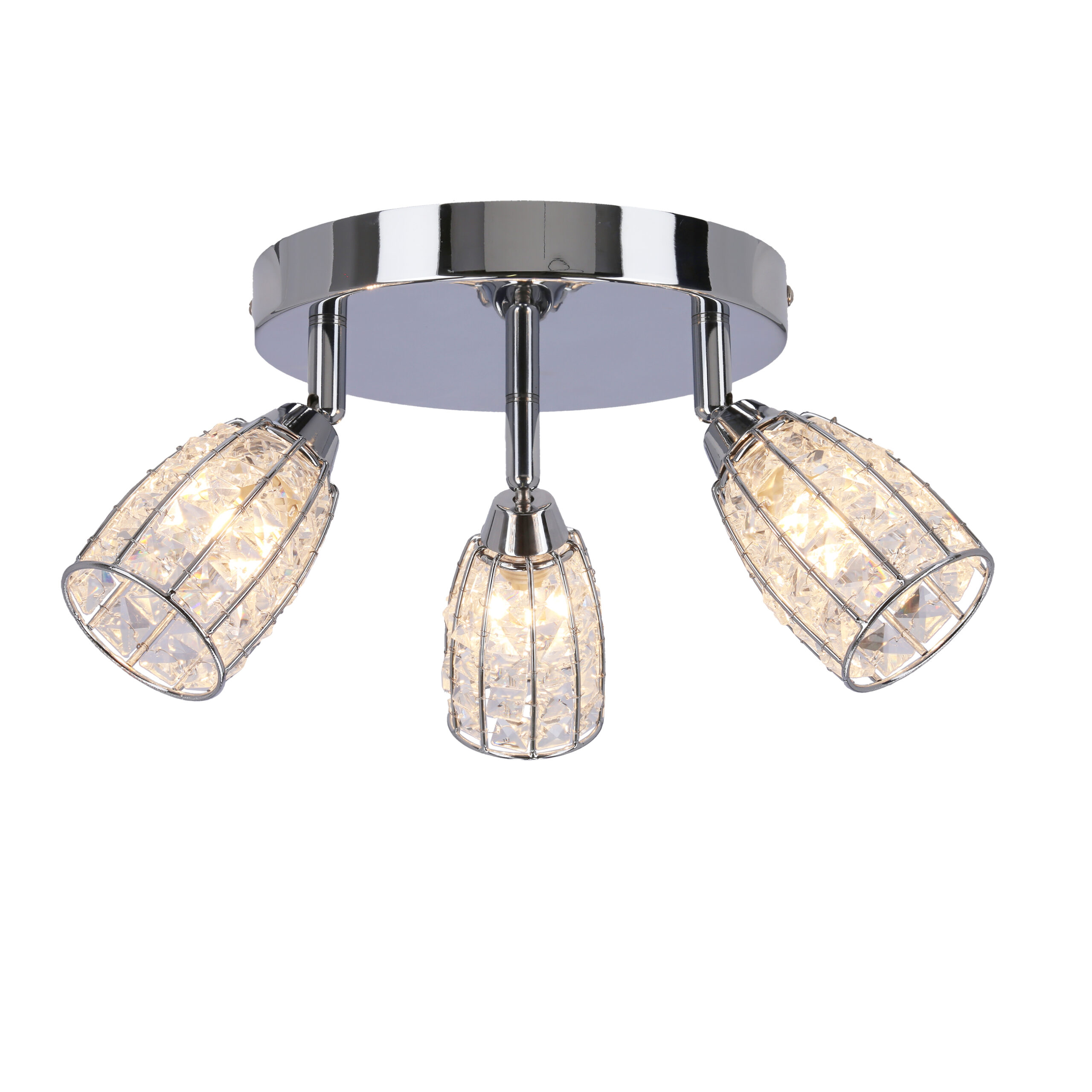 Shiba lampa sufitowa plafon chromowy 3x15w g9 klosz bezbarwny - obrazek 7