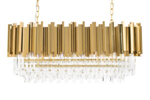 Lampa wisząca IMPERIAL LONG GOLD 90 - stal, kryształ