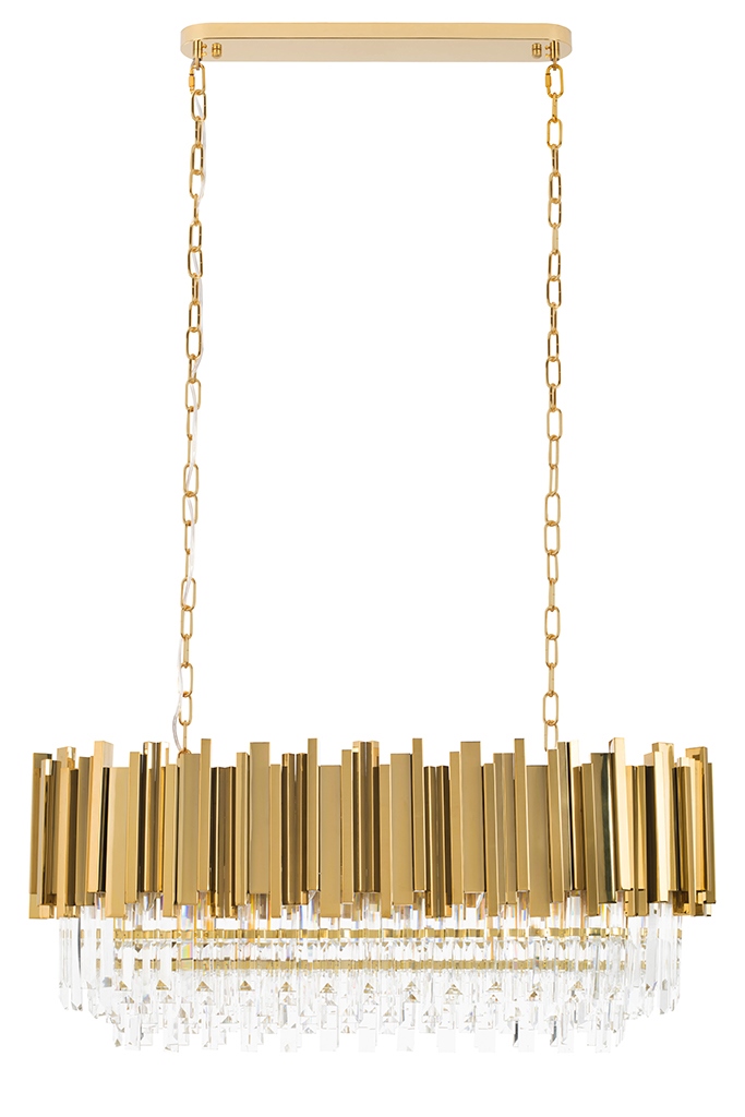 Lampa wisząca IMPERIAL LONG GOLD 90 - stal, kryształ - obrazek 4