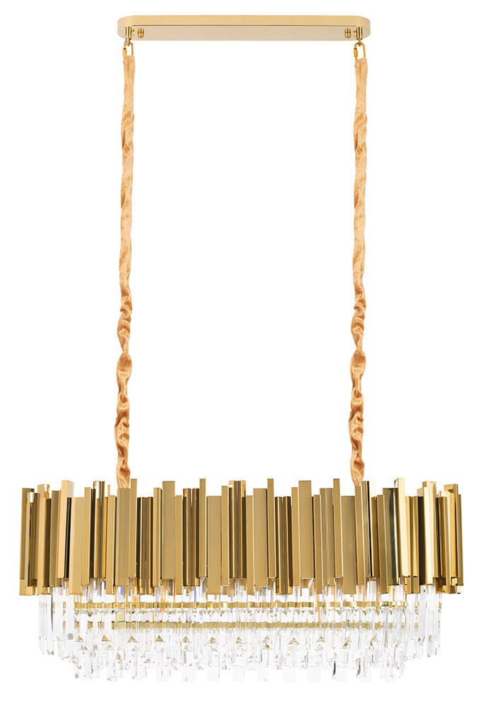 Lampa wisząca IMPERIAL LONG GOLD 90 - stal, kryształ - obrazek 5