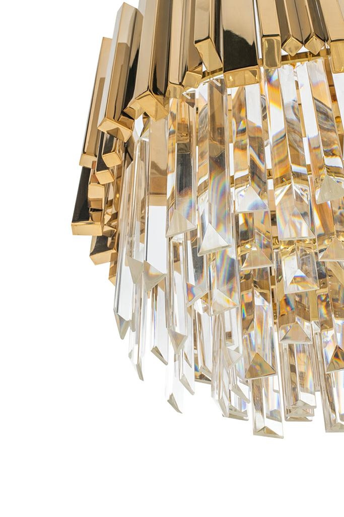 Lampa wisząca IMPERIAL LONG GOLD 90 - stal, kryształ - obrazek 12