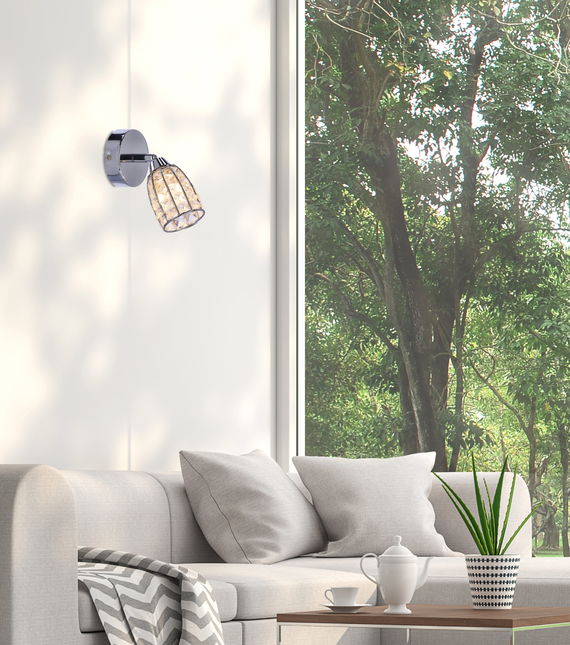 Shiba lampa kinkiet chromowy 1x15w g9 klosz bezbarwny - obrazek 12