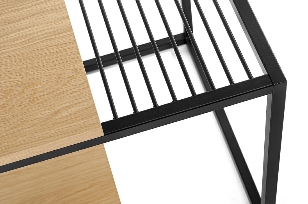 Stolik GALLER dąb - gazetnik, MDF, metal - obrazek 5