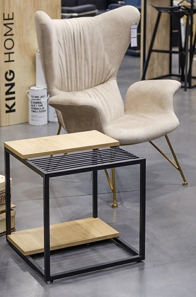 Stolik GALLER dąb - gazetnik, MDF, metal - obrazek 11