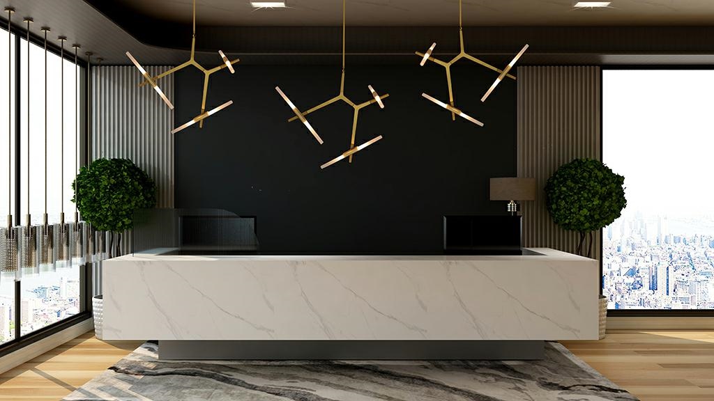 Lampa wisząca CANDELABR 6 złota - aluminium, szkło - obrazek 9