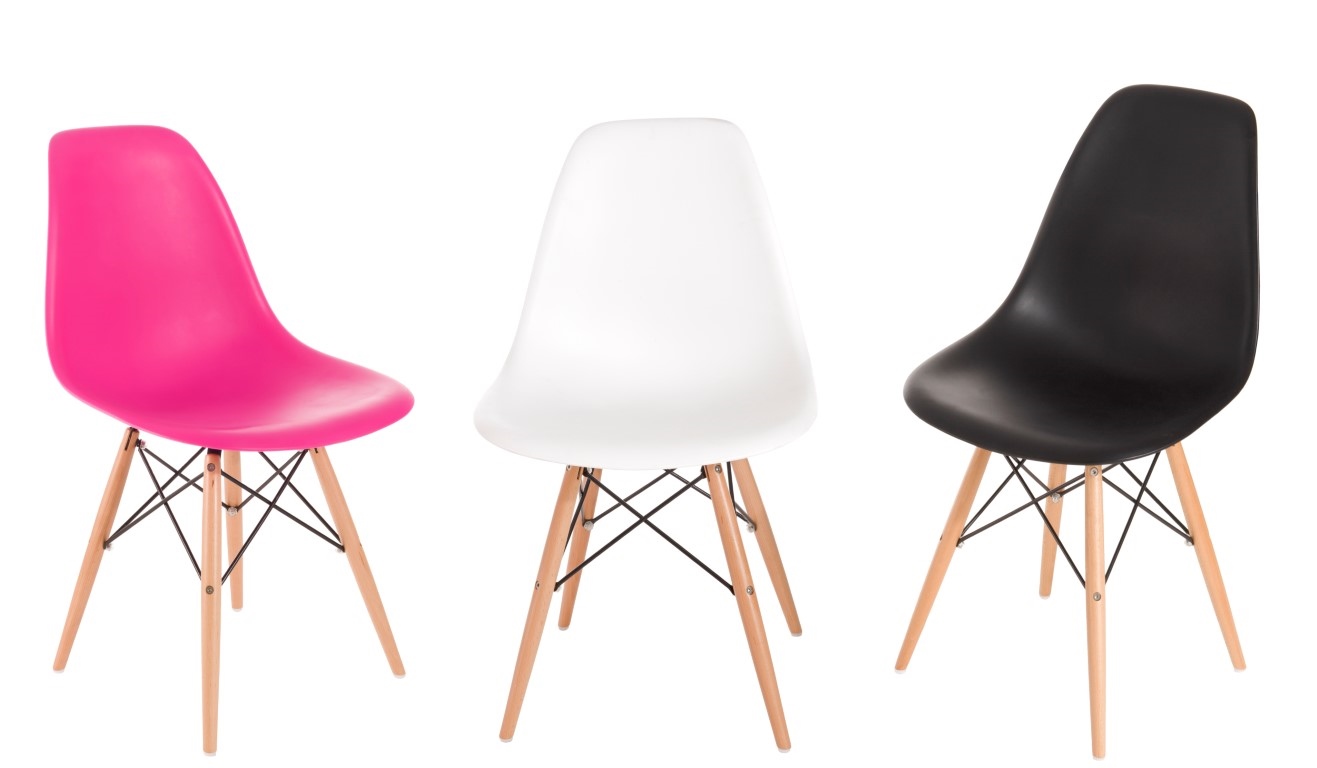 Krzesło P016W PP białe, drewniane nogi - obrazek 3