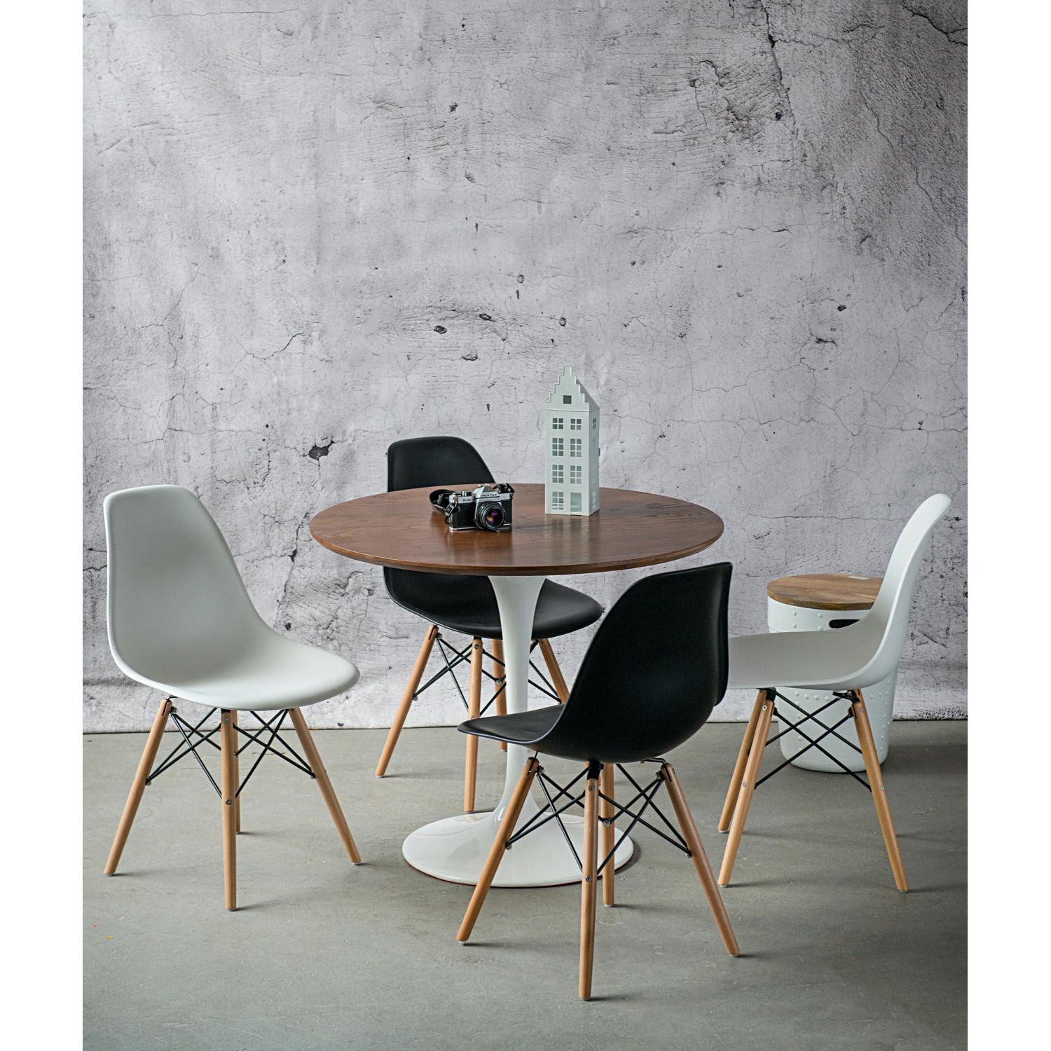 Krzesło P016W PP białe, drewniane nogi - obrazek 5