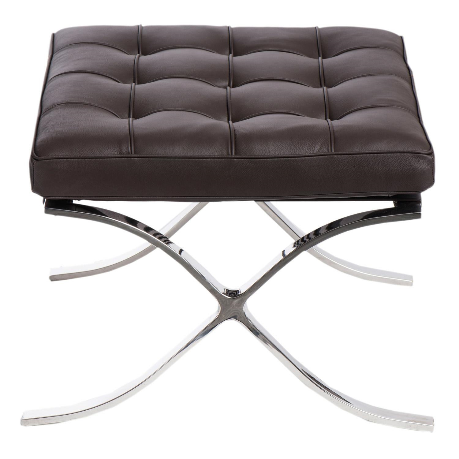 Podnóżek BA1 brązowy skóra naturalna - obrazek 3