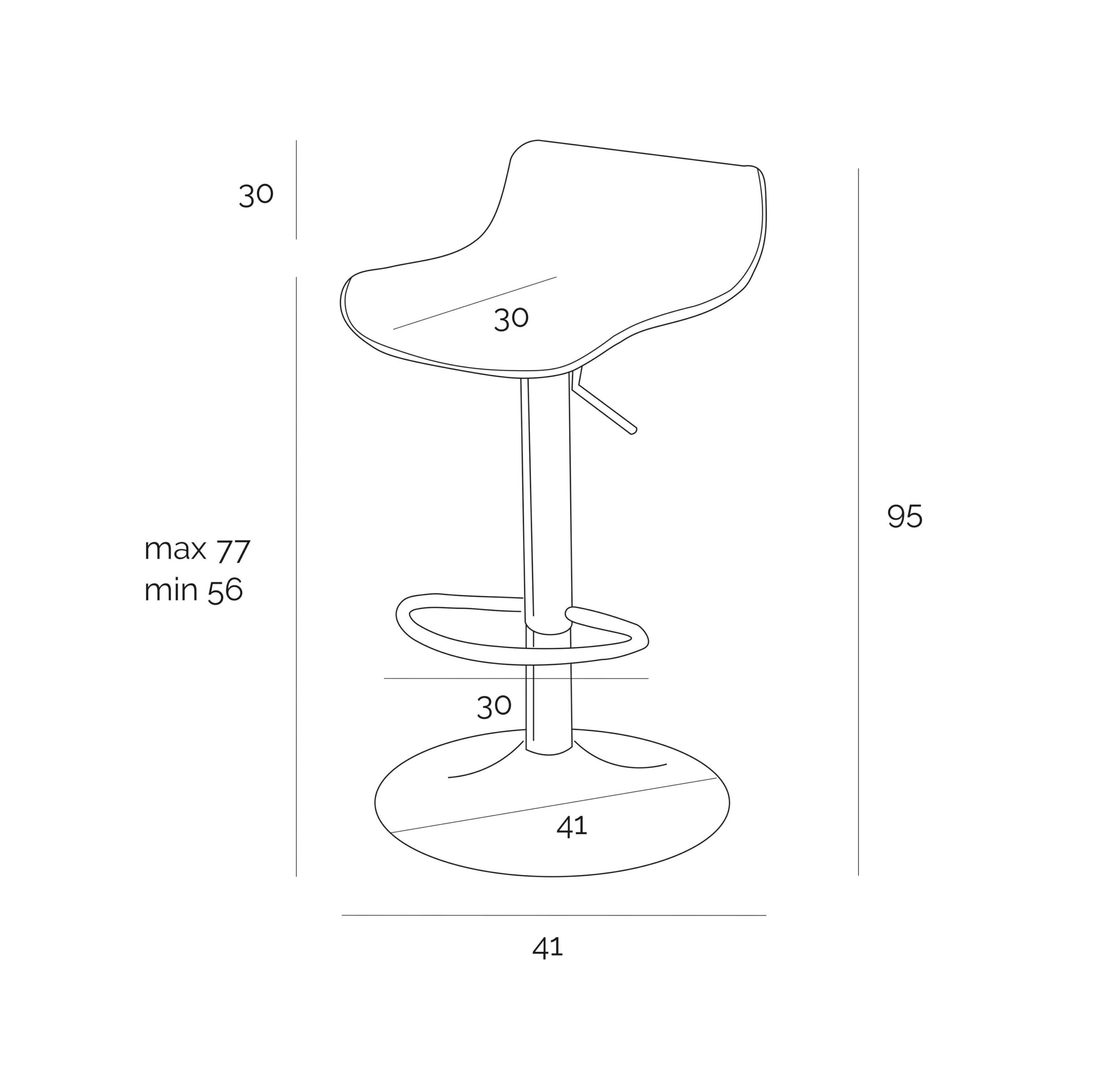 Stołek barowy Bar One Simplet biały mat - obrazek 3