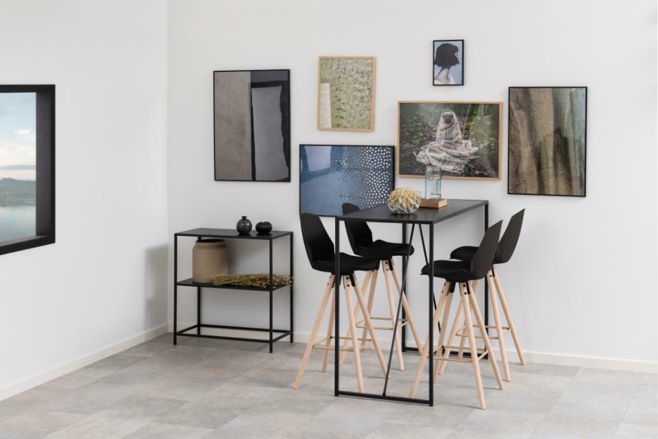 Stołek barowy Oslo czarny wood - obrazek 6