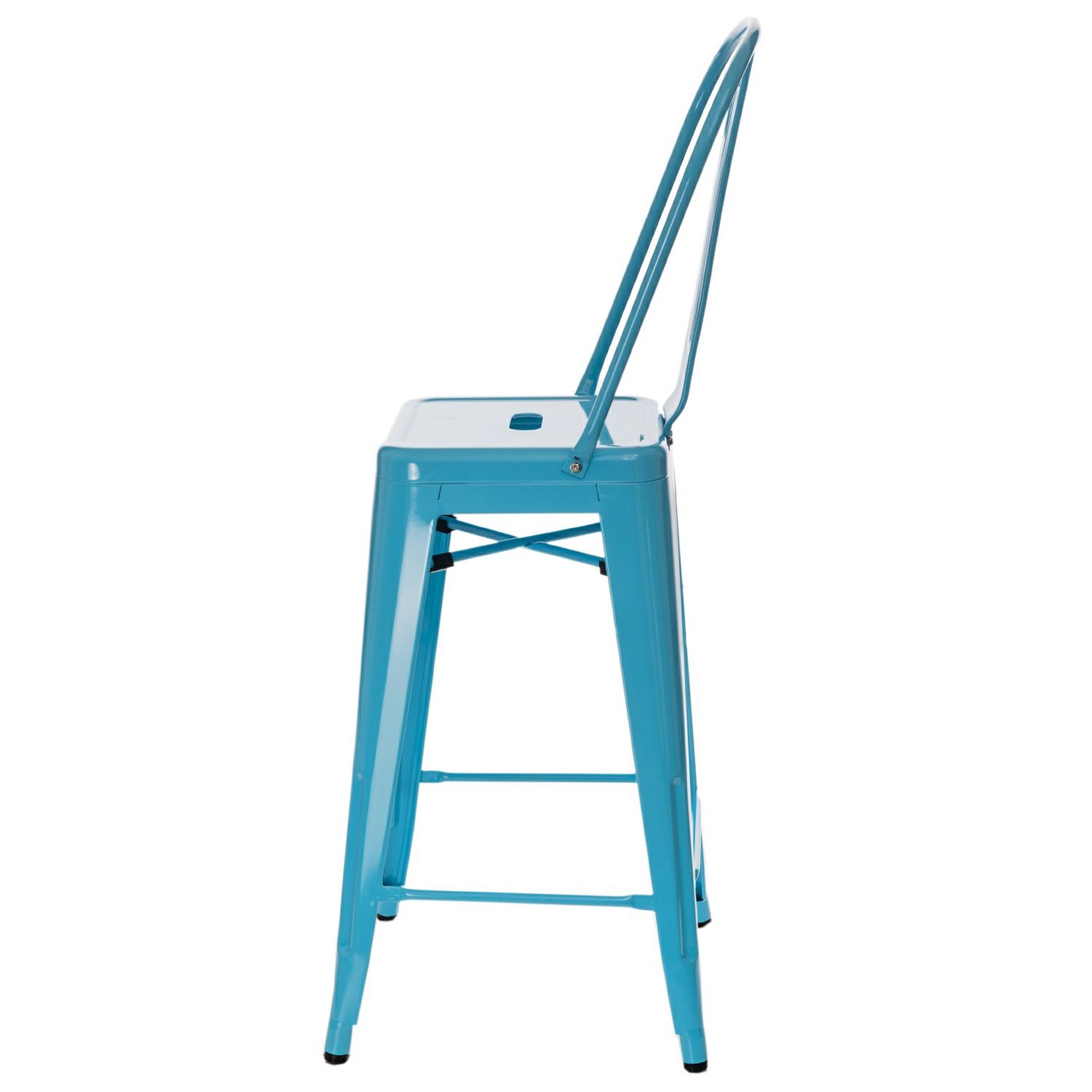 Hoker Paris Back 66cm niebieski inspirowany Tolix - obrazek 3