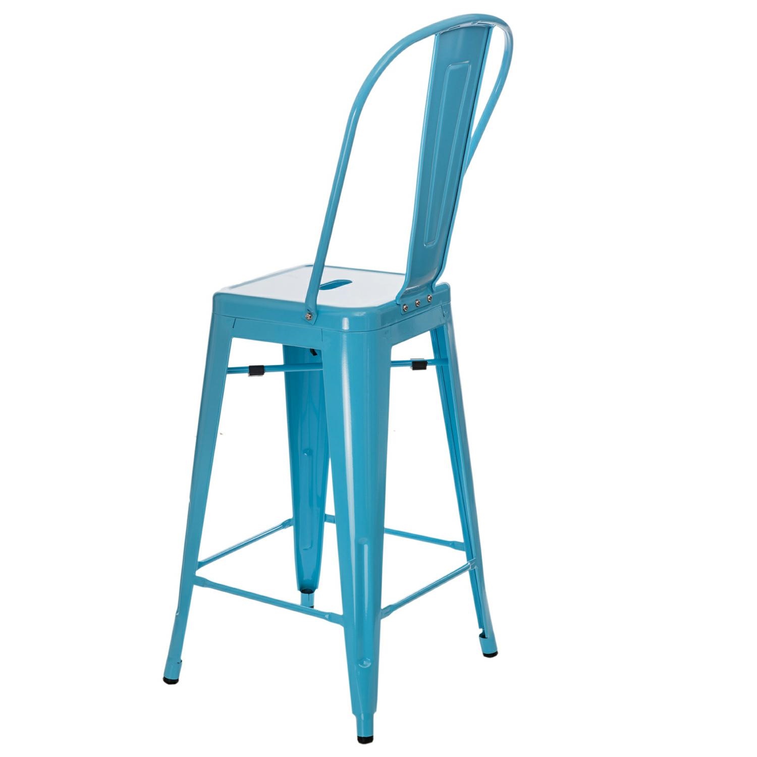 Hoker Paris Back 66cm niebieski inspirowany Tolix - obrazek 4