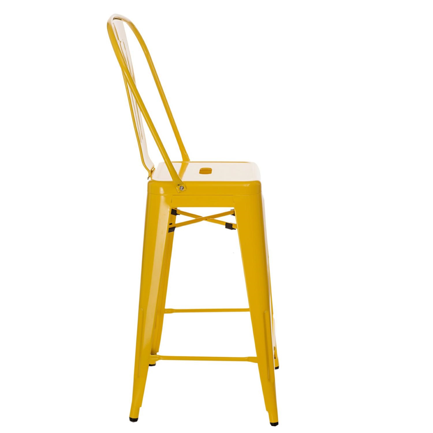 Hoker Paris Back 66cm żółty inspirowany Tolix - obrazek 7