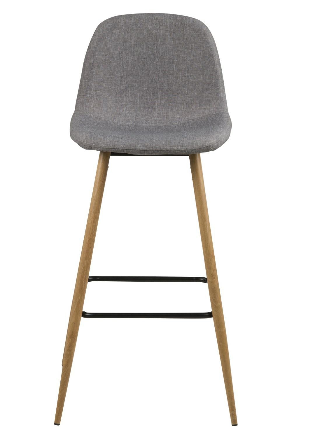 Stołek barowy Wilma wysoki szary jasny/ dąb - obrazek 4