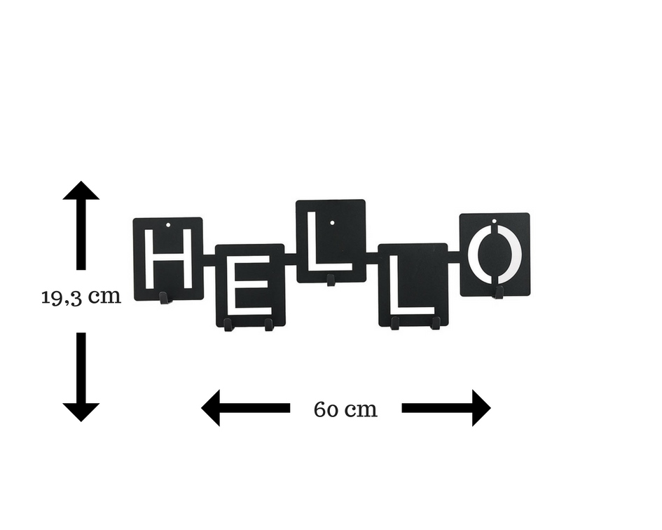 Wieszak ścienny Hello czarny - obrazek 4