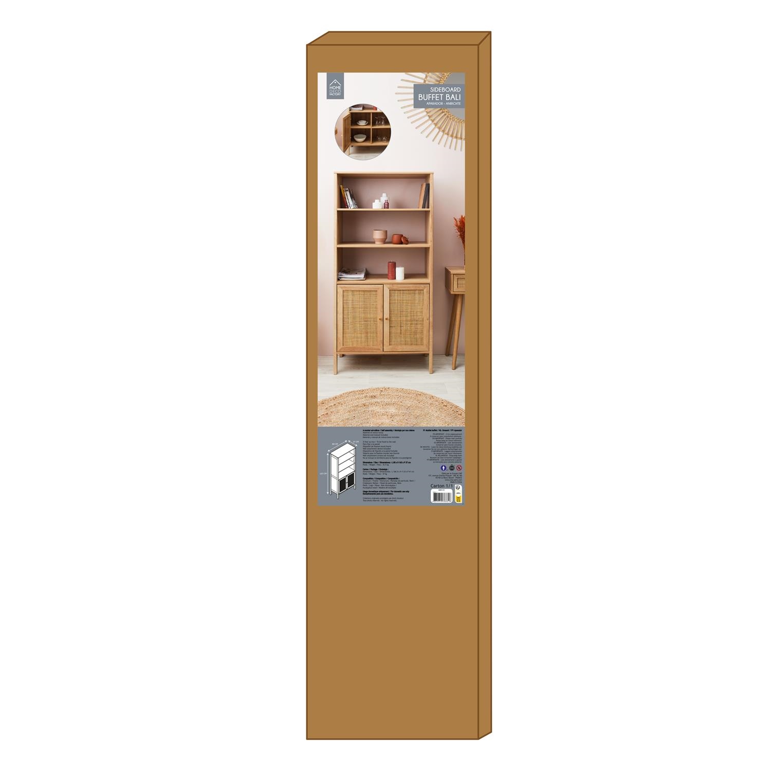 Wysoki regał Bali z szafką - obrazek 3