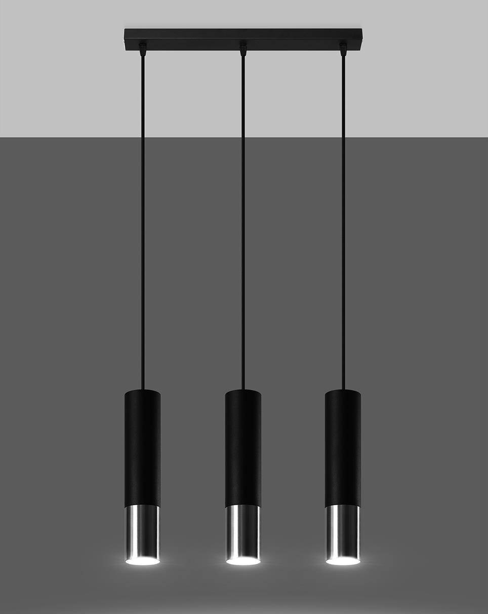 Lampa wisząca LOOPEZ 3L czarny/chrom - obrazek 3