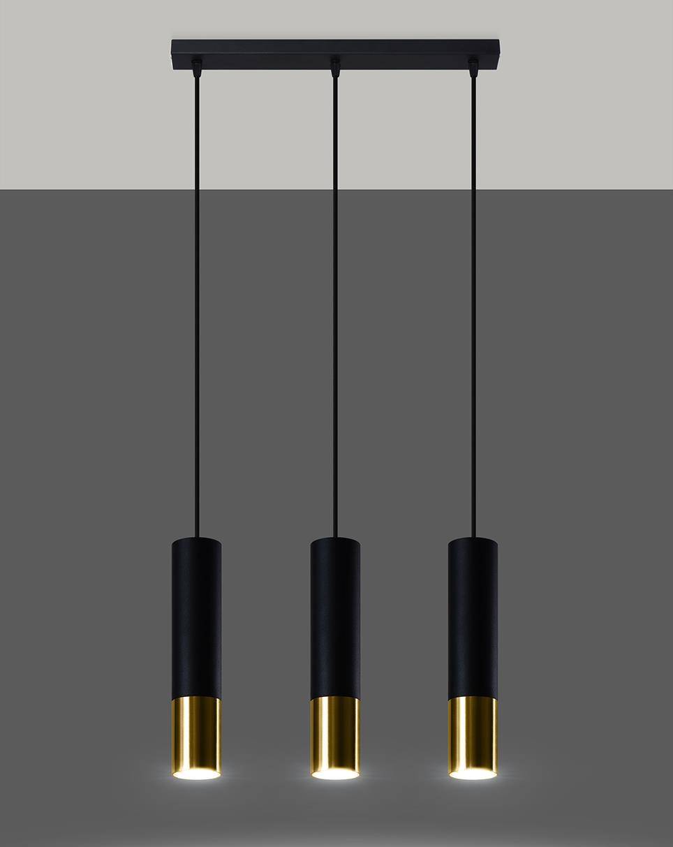 Lampa wisząca LOOPEZ 3L czarny/złoty - obrazek 3