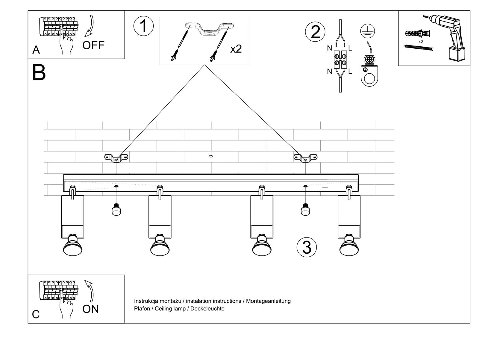 Plafon MERIDA 4L szary - obrazek 6