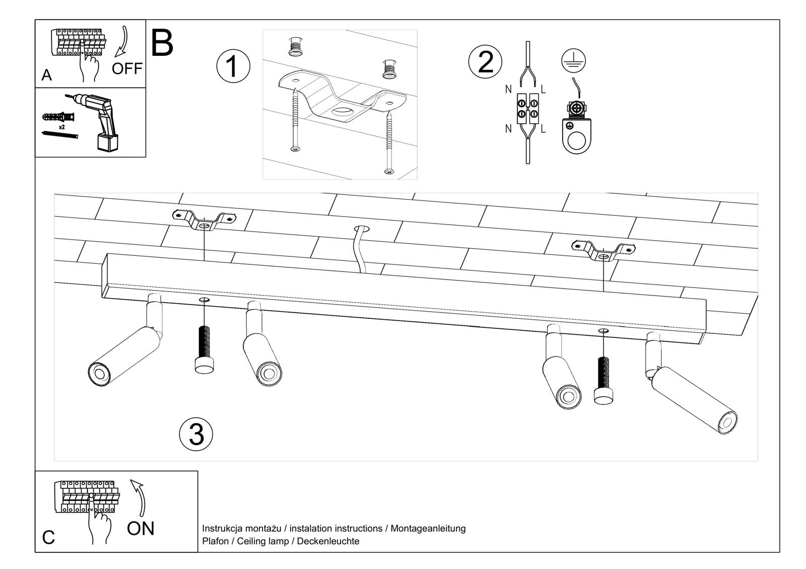 Plafon EYETECH 4 czarny - obrazek 6