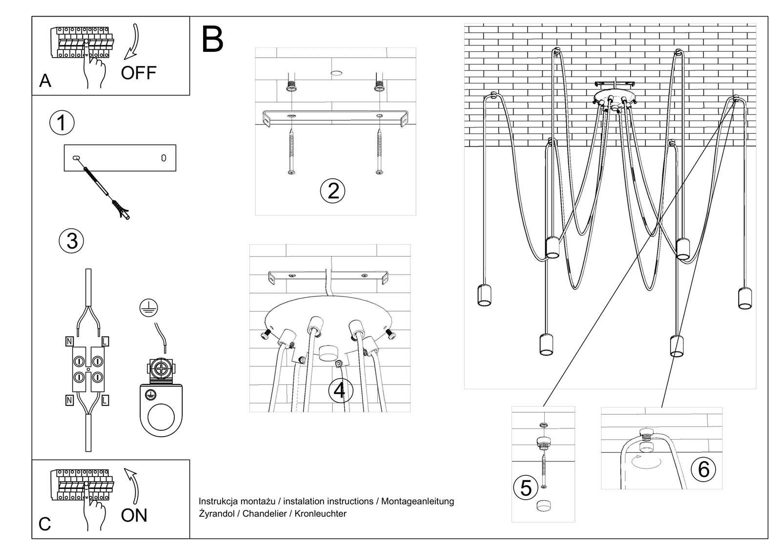 Żyrandol EDISON 5 czarny - obrazek 6