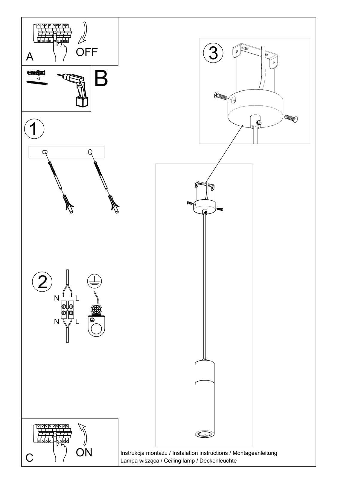 Lampa wisząca ZANE 1 szara - obrazek 9
