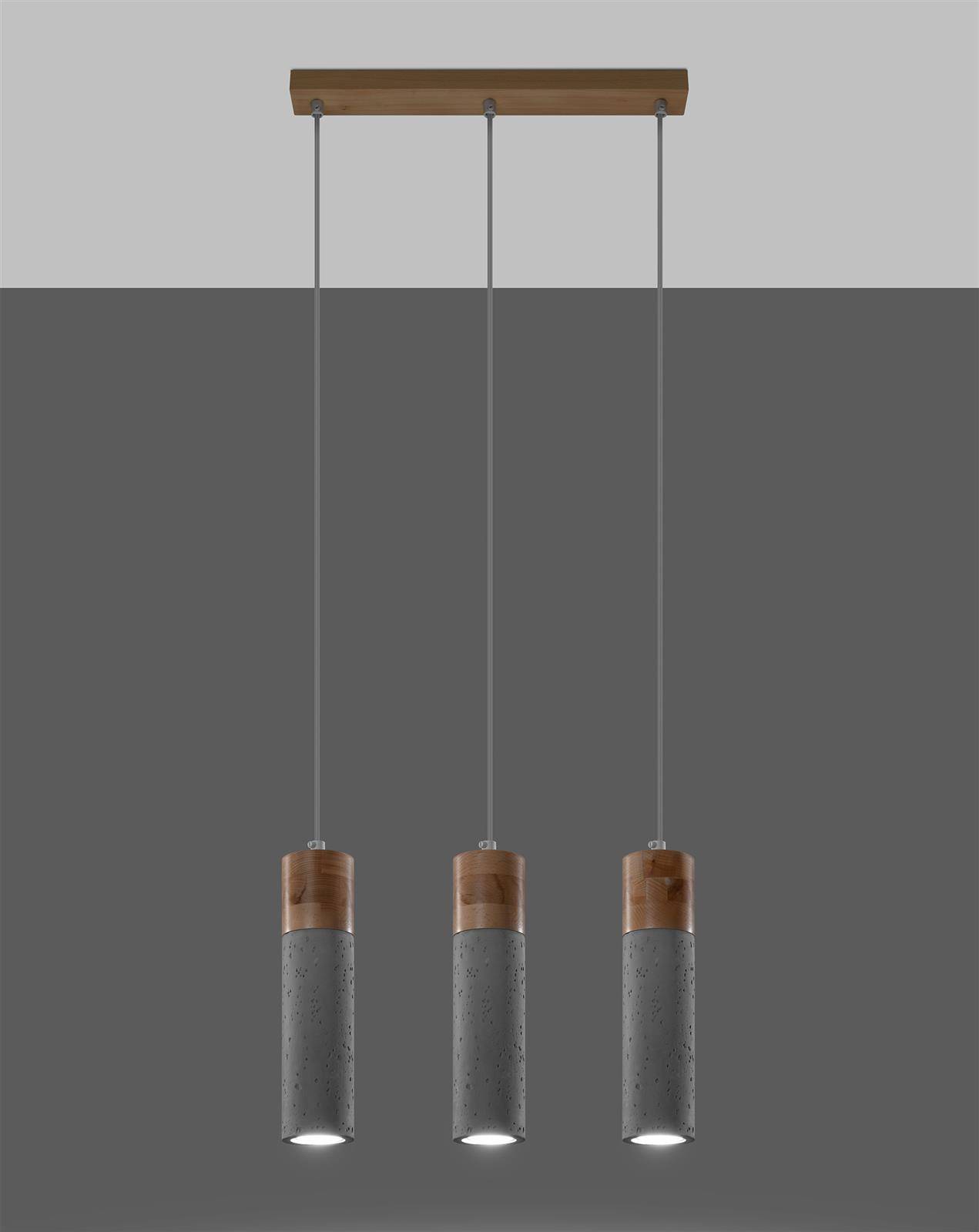 Lampa wisząca ZANE 3 szara - obrazek 3