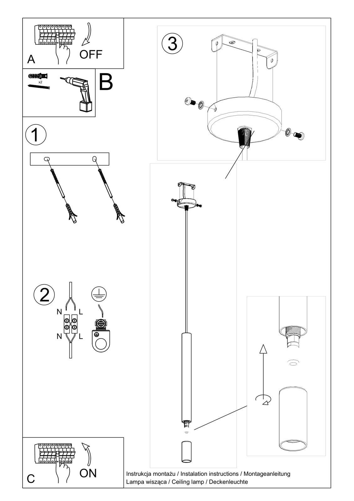 Lampa wisząca WEZYR 1 biała - obrazek 6