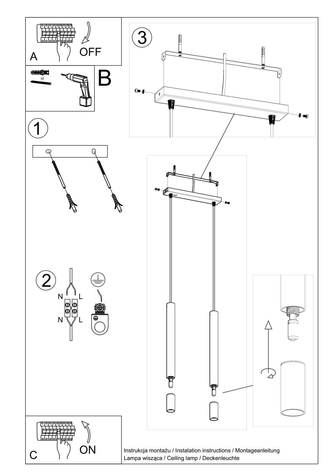 Lampa wisząca WEZYR 2 biała - obrazek 6