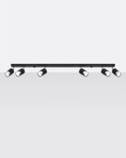 Plafon NERO 6 czarny/chrom