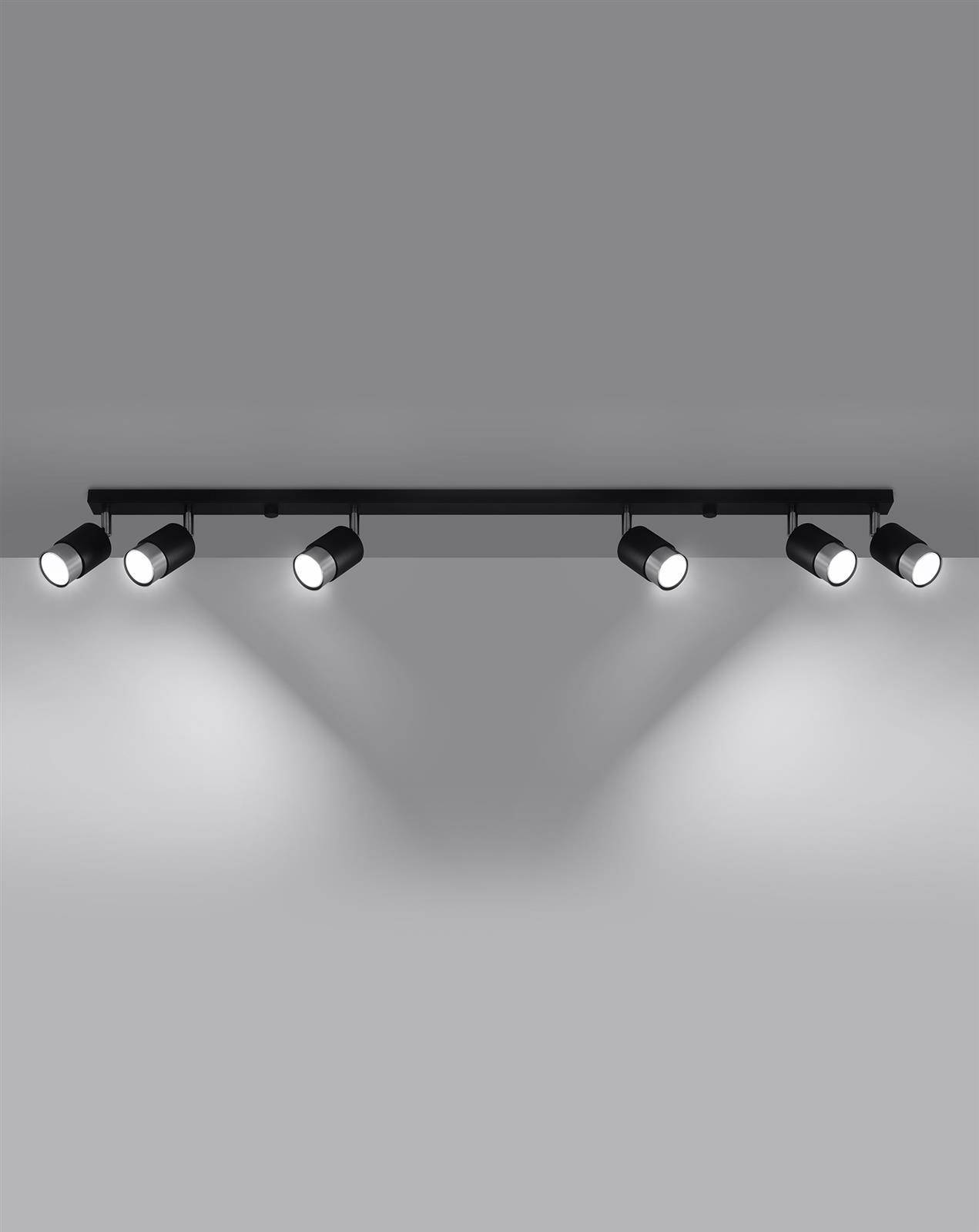 Plafon NERO 6 czarny/chrom - obrazek 3