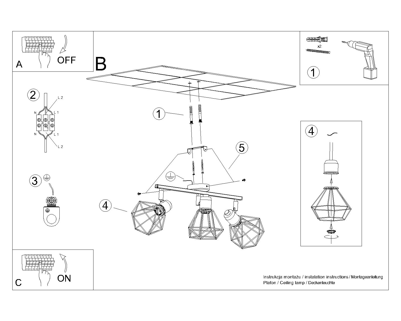 Plafon ARTEMIS 3 biały - obrazek 7