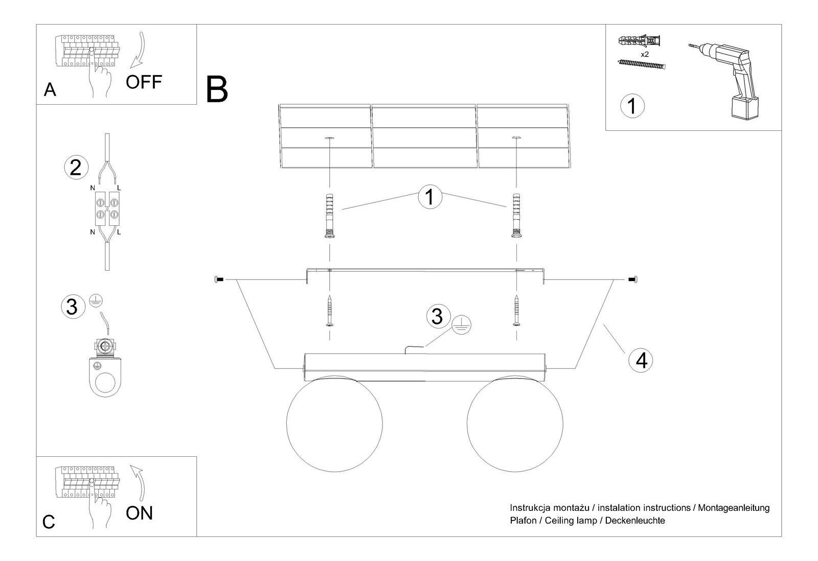 Plafon YOLI 2 czarny - obrazek 6