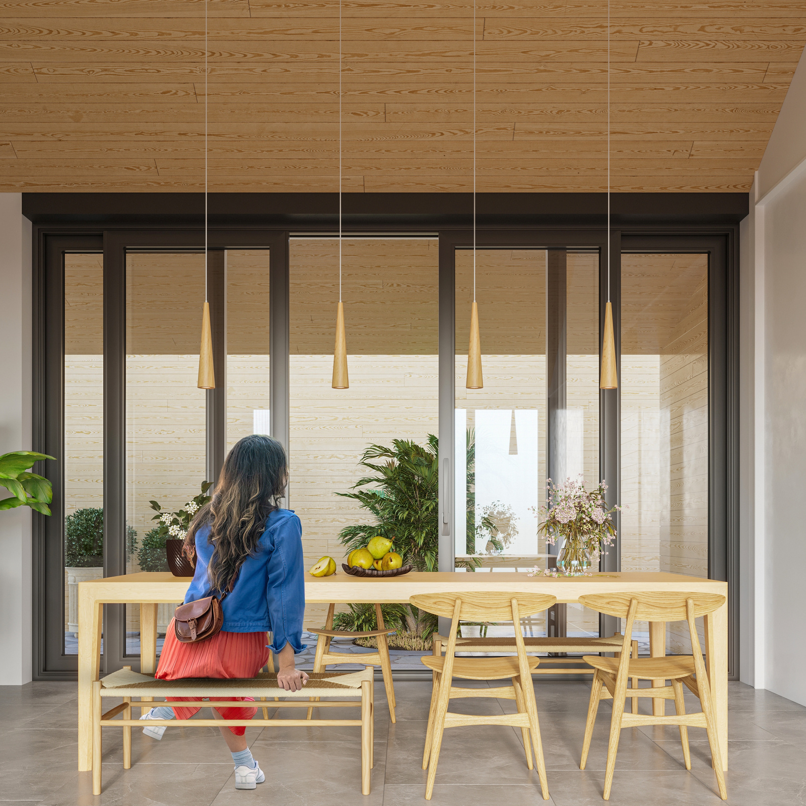 Lampa wisząca SULA 3P naturalne drewno - obrazek 5