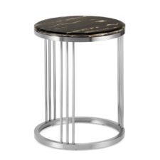 Vivien mały okrągły stolik kawowy marmur styl glamour Czarny